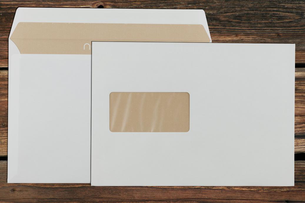 Briefhüllen mit Fenster C5 162x229 mm Haftklebend Cremeweiß 90 g/qm